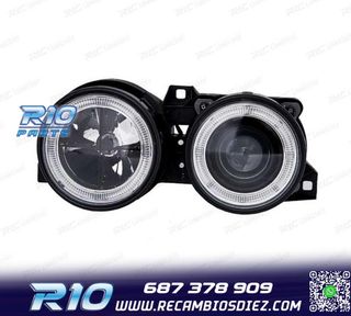 FAROS BMW SERIE 3 E30 82-94 OJOS ANGEL FONDO NEGRO