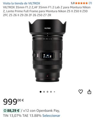 Viltrox AF 35mm f1.2 para Nikon Z