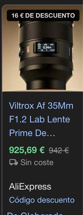 Viltrox AF 35mm f1.2 para Nikon Z