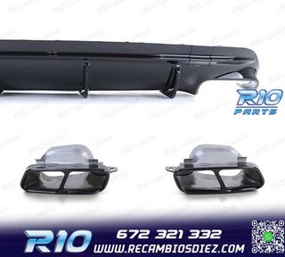 DIFUSOR MERCEDES CLA C117 16-19 LOOK AMG NEGRO BRILLO + COLA