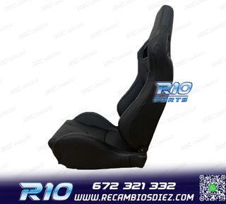 ASIENTO DEPORTIVO SEMI BAQUET ESTILO RS CUERO NEGRO SEMI PIE