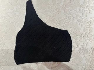 Top fiesta brillante negro talla única