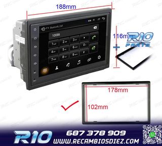 RADIO 9" GPS ANDROID 13 2DIN TÁCTIL BLUETOOTH USB SD