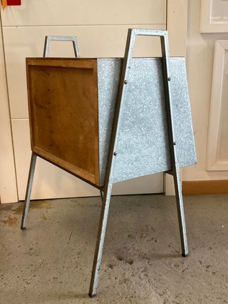 Mesita de noche vintage metal y madera