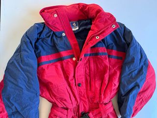 Mono de esquí Boomerang Talla 14. Rojo y azul