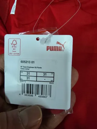 Pantaloni Puma Ferrari Uomo Rossi Nuovi