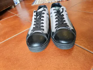 Hogan Rebel Scarpe Uomo Pelle Nero Grigio