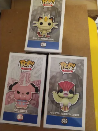 Funko Pop! Pokémon Meowth, Snubbull, Pidgeotto