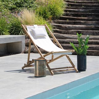 Sdraio Reclinabile Bamboo Orientale Bianca 117cm