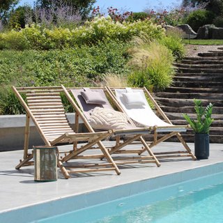 Sdraio Reclinabile Bamboo Orientale Bianca 117cm