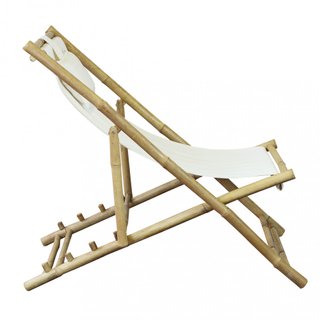 Sdraio Reclinabile Bamboo Orientale Bianca 117cm