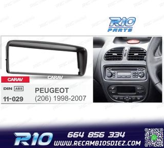 MARCO NEGRO RADIO 1-DIN PARA PEUGEOT 206 98-07