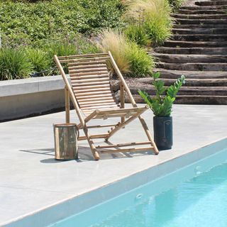 Sdraio Reclinabile Bamboo Orientale Grigia 117cm