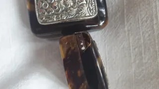 Cajitas antiguas de carey con placa de plata