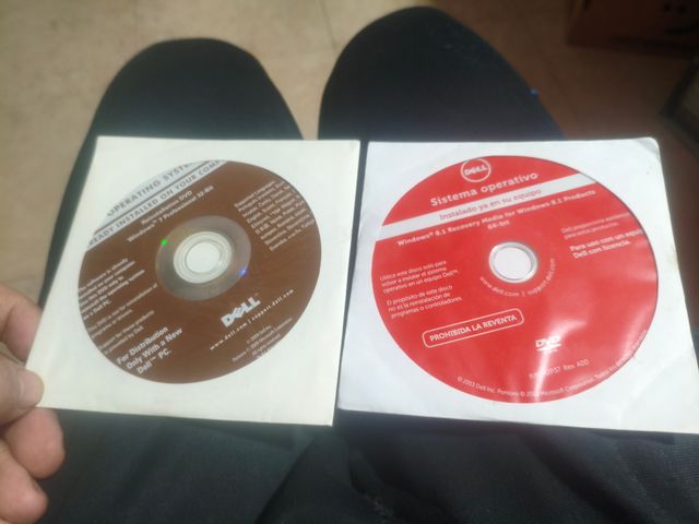 Lote 2 DVDs Dell: Win 7 Pro 32 y Win 8.1