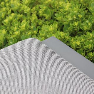 Poggiapiedi da Esterno Alluminio e Tessuto Grigio