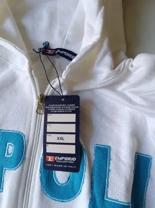 Felpa Emporio zip bianca NAPOLI