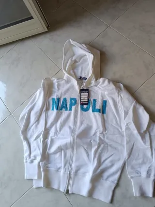 Felpa Emporio zip bianca NAPOLI