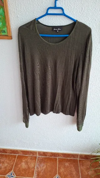 Conjunto falda y jersey verde y marrón