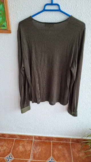 Conjunto falda y jersey verde y marrón