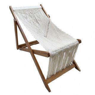Sdraio Relax in Legno Seduta in Cotone Stile Boho