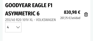 4 Neumáticos Goodyear Eagle F1 Asymmetric 6