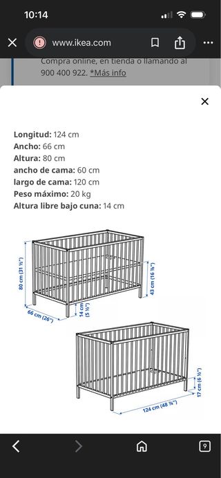 Cuna de madera haya IKEA