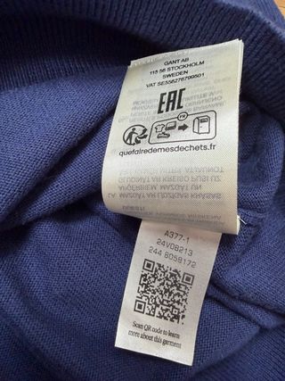 Jersey Gant Azul Marino Talla M