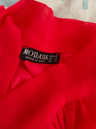 Vestido largo fiesta rojo y negro