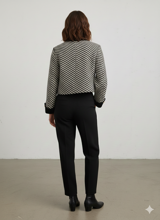 Giacca vintage donna righe bianche e nere