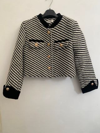 Giacca vintage donna righe bianche e nere