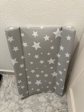 Cambiador bebé estrellas gris