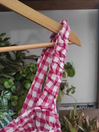 Top Corset Cuadros vichy Rojo y Blanco