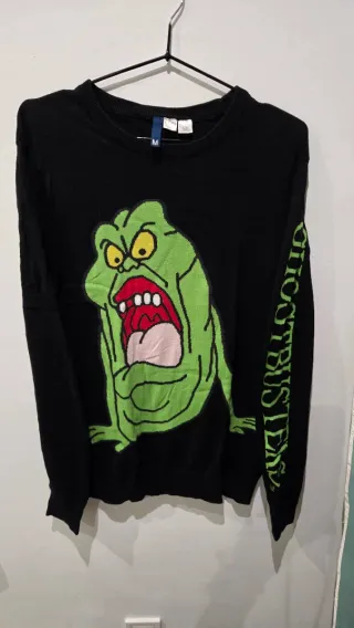 Suéter Negro con Slimer de Cazafantasmas