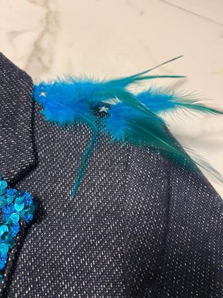 Blazer Artigianale Unico Pezzo Blu Oro