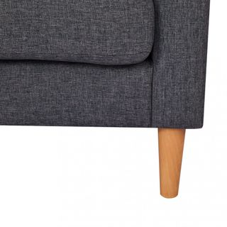 Divano 3 Posti in Tessuto Scandinavo Grigio Scuro