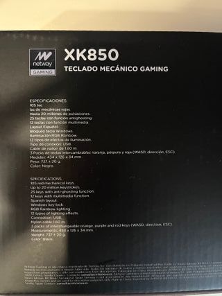 Teclado Mecánico Gaming Netway XK850