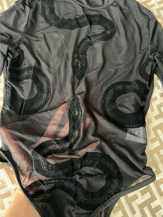 Body Tulle Nero Serpente Velluto