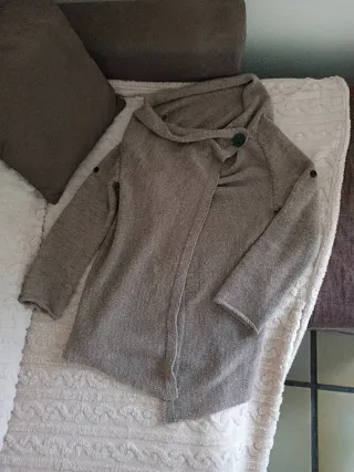 Cardigan mantella manica lunga beige