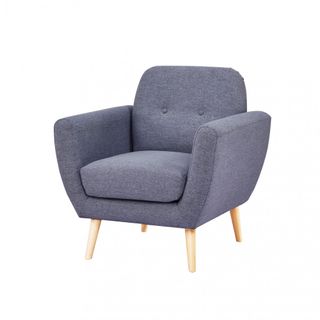 Poltrona in Tessuto Scandinava Grigio Scuro 86Cm