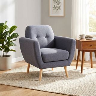 Poltrona in Tessuto Scandinava Grigio Scuro 86Cm