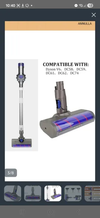 Spazzola Rullo Morbido Dyson V6