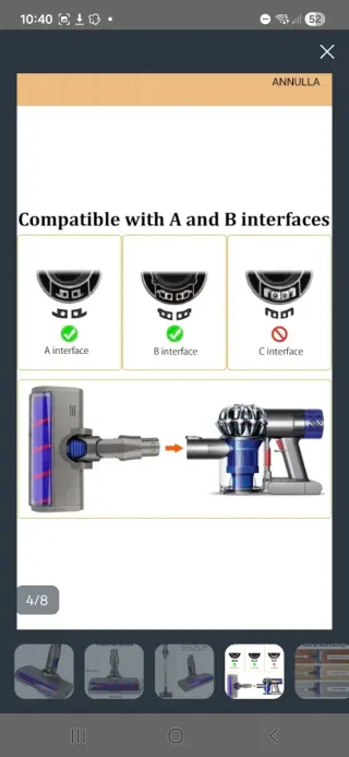 Spazzola Rullo Morbido Dyson V6