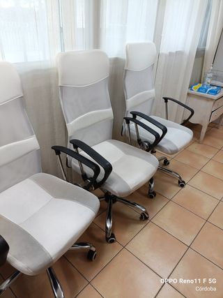 Silla de oficina blanca polipiel