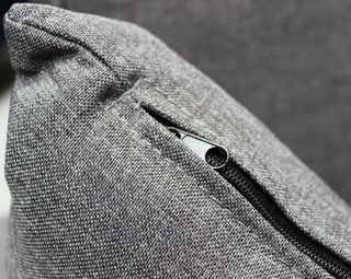 Divano Letto Penisola Tessuto Grigio Scuro 210 cm