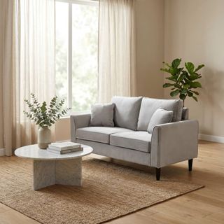 Divano a 2 posti in Velluto Moderno Color Tortora