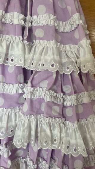 Vestido Sevillana Niña Morado Lunares