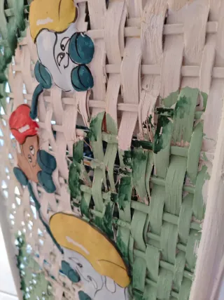 Mueble de 4 Cestas de Mimbre Diseño Infantil