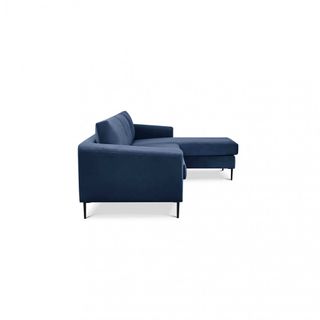 Divano Chaise Longue Moderno Tessuto Blu Notte