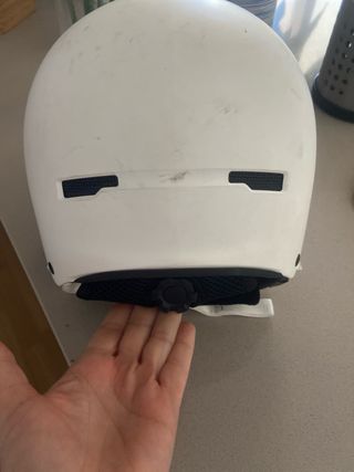 Casco de esquí blanco con visor